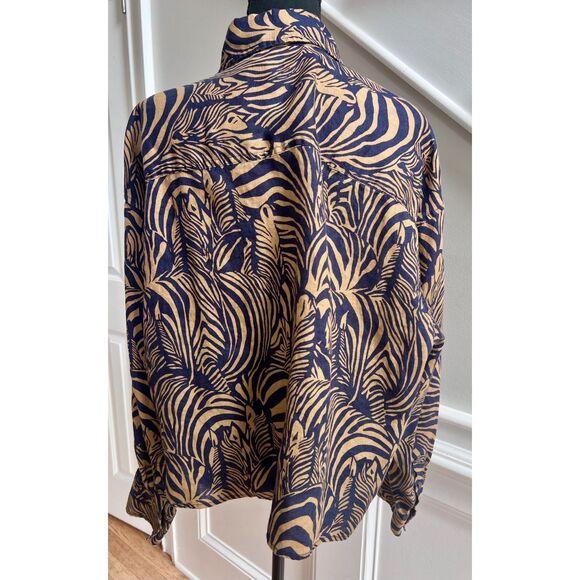 Banana Republic Linen Patterned LS Blouse - Size XL - Picture 4 of 7